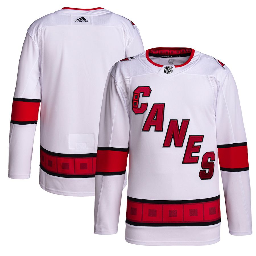 Men Carolina Hurricanes adidas White Away Primegreen Authentic Pro NHL Jersey
